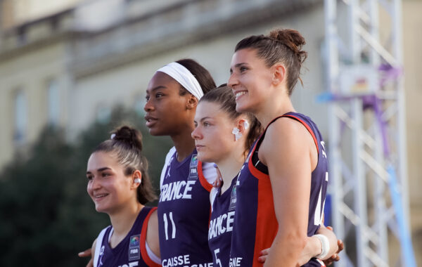 Equipe de France de basket 3x3 en préparation pour les JO de Paris