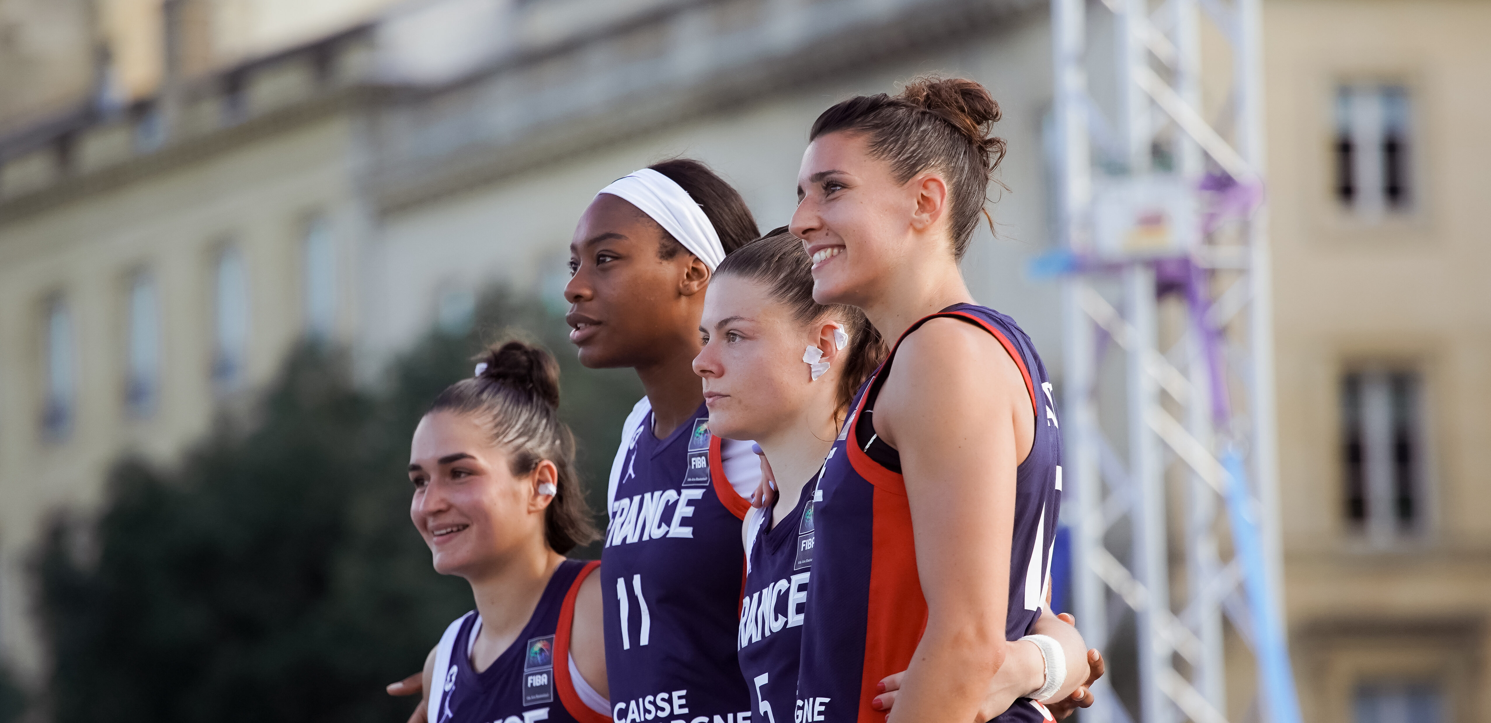 Equipe de France de basket 3x3 en préparation pour les JO de Paris