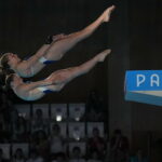 Jade Gilet et Emily Hallifax ont terminé huitième de la finale de plongeon de haut vol. @CNOSF/KMSP