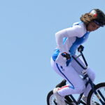 Laury Perez termine neucième de la finale de BMX freestyle des JO de Paris 2024. @CNOSF/KMSP