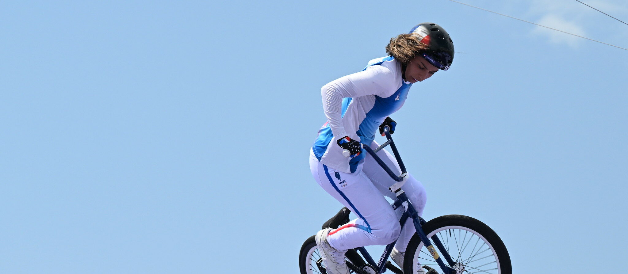 Laury Perez termine neucième de la finale de BMX freestyle des JO de Paris 2024. @CNOSF/KMSP