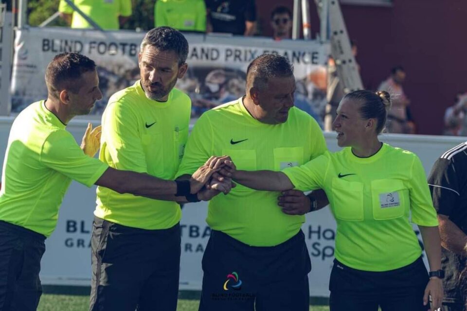 A part Guillaume Lionnet (à gauche), François Carcouët, Rodolphe Bonnin et Charlotte Forest, sont les trois arbitres français sélectionnés pour les Jeux paralympiques Paris 2024. ©Le Courrier du Pays de Retz