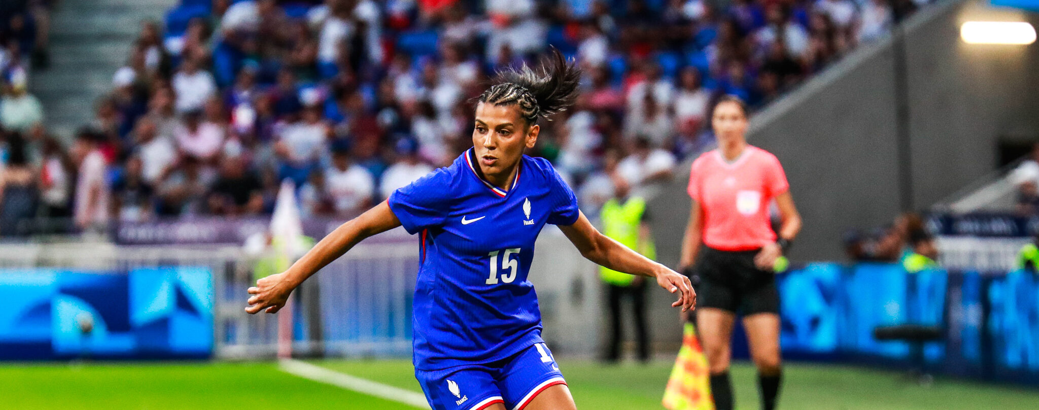 Kenza DALI of France during Women's Paris 2024 Olympic Games match between France and Colombia at Groupama Stadium on July 25, 2024 in Lyon, France. (Photo by Romain Biard/Icon Sport) - Photo by Icon Sport