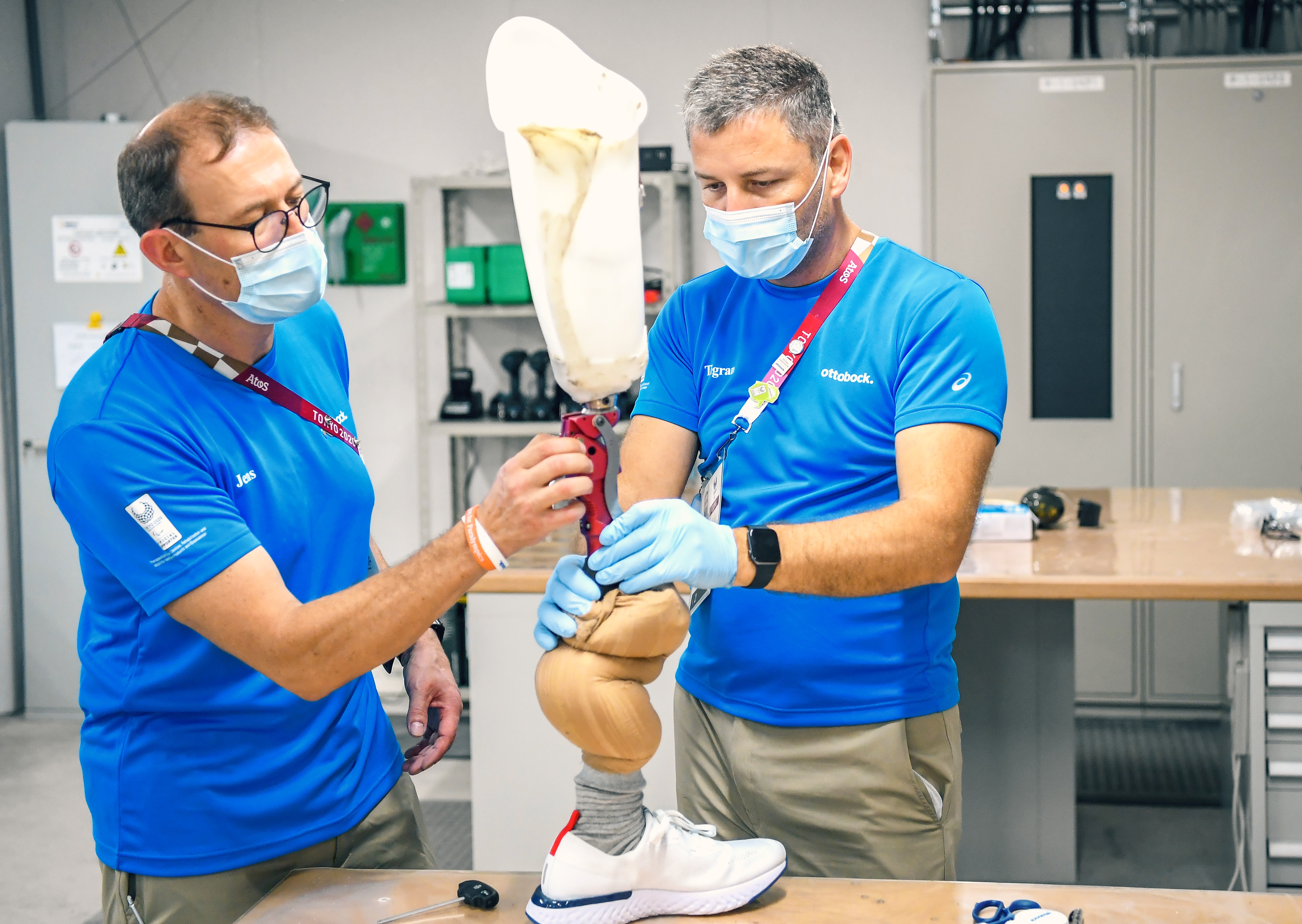 TOKYO, JAPAN - AUGUST 23: Ottobock factory at the Tokyo 2020 Paralympics Athletes Village on August 23, 2021 in Tokyo, Japan. (Photo by Alex Davidson/Getty Images)