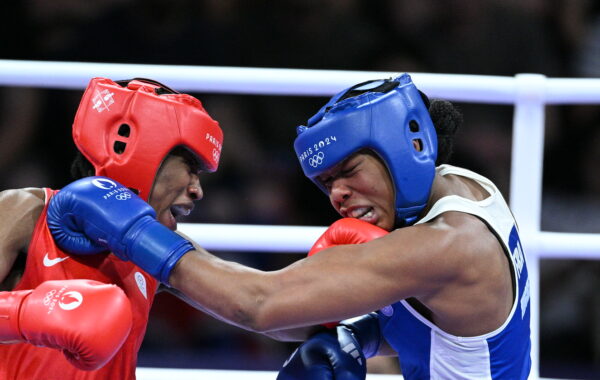 Davina Michel et Cindy Ngamba ont combattu lors des quarts de finale des JO de Paris 2024. CNOSF/KMSP