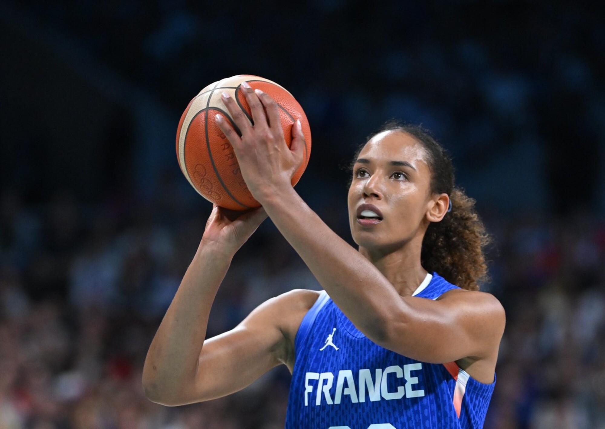 Marième Badiane lors du quart de finale des JO de Paris 2024. © CNOSF/KMSP