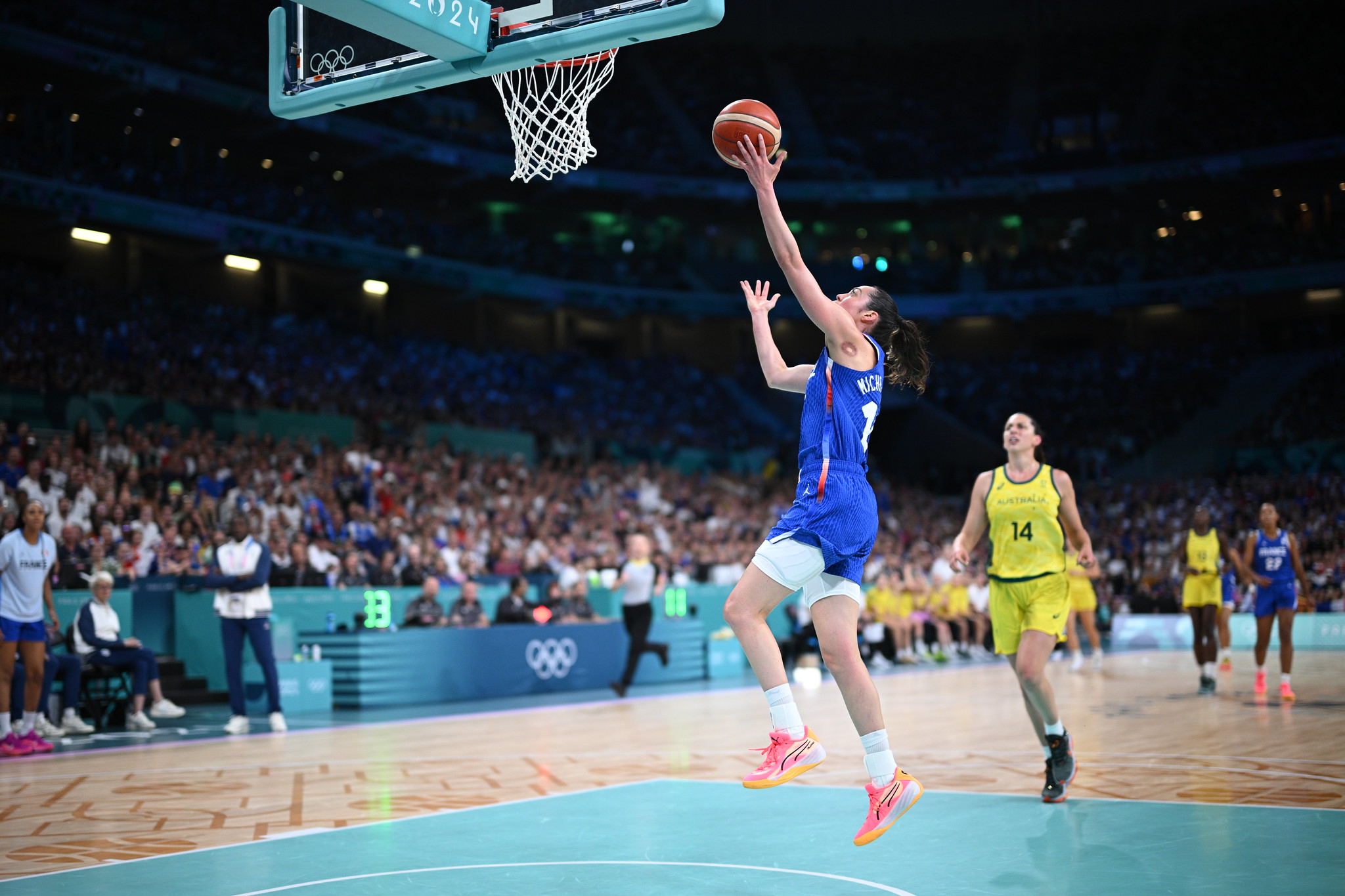 Sarah Michel-Boury lors du dernier match de poule face à l'Australie des JO de Paris 2024. © CNOSF/KMSP