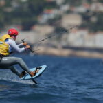 Lauriane Nolot lors du premier jour de compétition du kitefoil des JO de Paris 2024;. ©️ CNOSF/KMSP