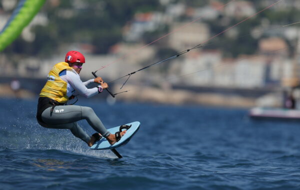 Lauriane Nolot lors du premier jour de compétition du kitefoil des JO de Paris 2024;. ©️ CNOSF/KMSP