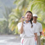 Johanne Defay fête sa médaille de bronze aux JO de Paris 2024. ©️ CNOSF/KMSP