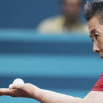 Lucas Didier (FRA) and Thu Kamkasomphou (FRA) compete in Para Table Tennis Mixed doubles XD17 during the Paralympic Games Paris 2024, at South Paris Arena 4, in Paris, France, on August 29, 2024, Photo Vincent Curutchet / KMSP || 001767_0046 SPORT GAMES JEUX PARIS 2024 TENNIS DE TABLE PARALYMPICS 2024 PARA