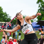 Auriana LAZRAQ KHLASS competes in the Womens Javelin throw event during the second day of Athletics French Championships at Parc des Sports du Lac de Maine Josette & Roger Mikulak on June 29, 2024 in Angers, France. (Photo by Daniel Derajinski/Icon Sport) - Photo by Icon Sport