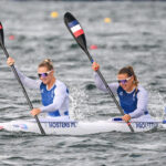 Manon HOSTENS and Vanina PAOLETTI of France (women's kayak double sprint 500m) during the Olympic Games Paris 2024 - Canoe - Day 14 at Vaires-Sur-Marne Nautical Stadium on August 9, 2024 in Paris, France. (Photo by Anthony Dibon/Icon Sport) - Photo by Icon Sport