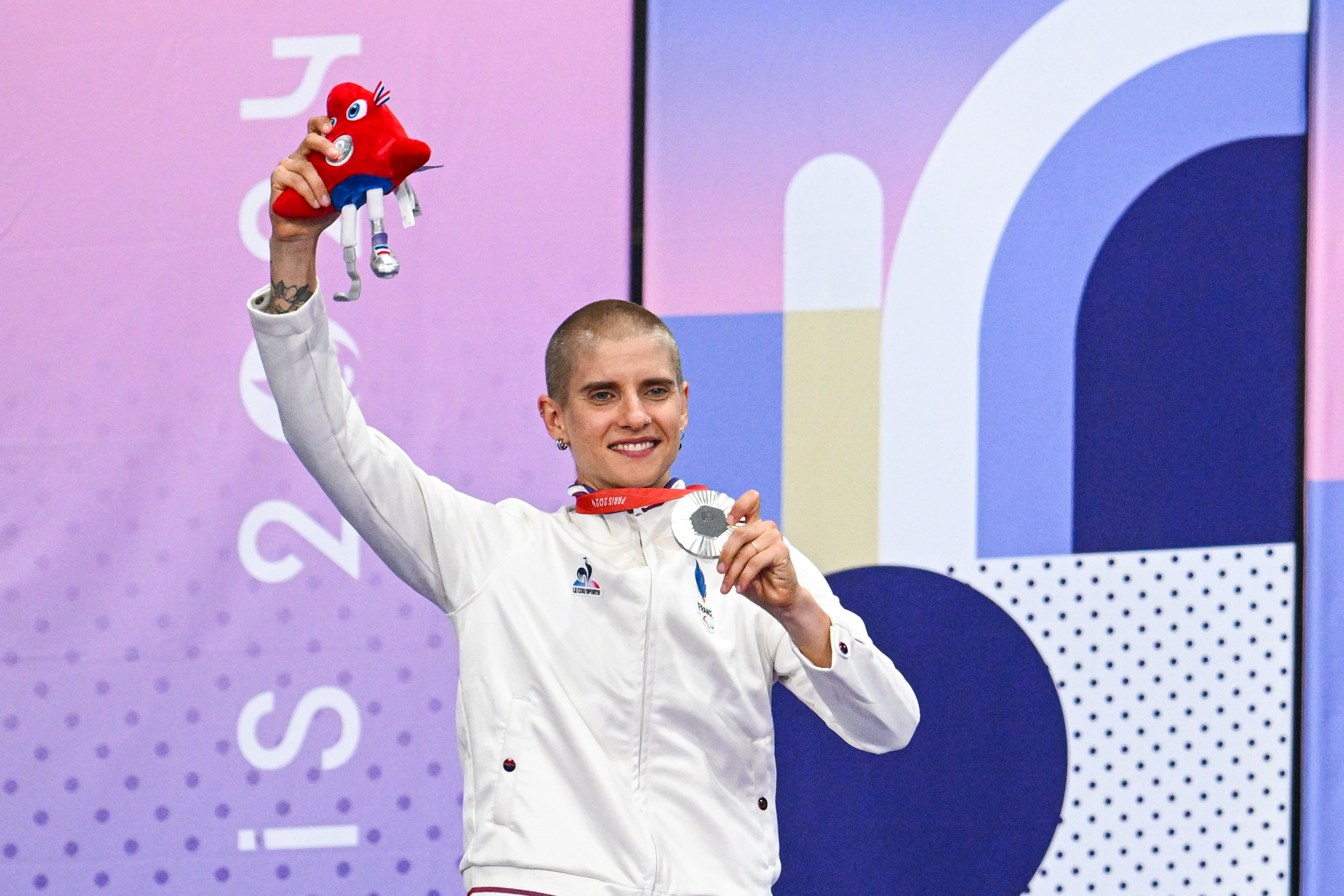 Marie PATOUILLET of France wins the silver medal in the Women