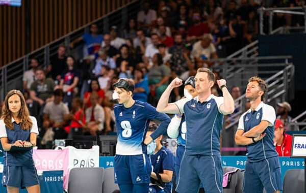 Anthony Puaud (coach of France ) reacts during Goalball Women's Preliminary Round Pool D match between Canada and France during the Paralympic Games Paris 2024, at South Paris Arena 6, in Paris, France, on August 29, 2024, Photo Yonathan Kellerman / KMSP || 001761_0036 SPORT FEMMES GAMES JEUX PARIS 2024 PARALYMPICS 2024