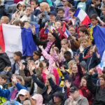 Fans react as Chiara Zenati (FRA) riding Swing Royal competes in Para Equestrian Individual Dressage Grade III during the Paralympic Games Paris 2024, at Chateau de Versailles, in Versailles, France, on September 03, 2024, Photo Cedric Lecocq / KMSP || 001837_0044 SPORT GAMES JEUX PARIS 2024 EQUITATION PARALYMPICS 2024 PARA