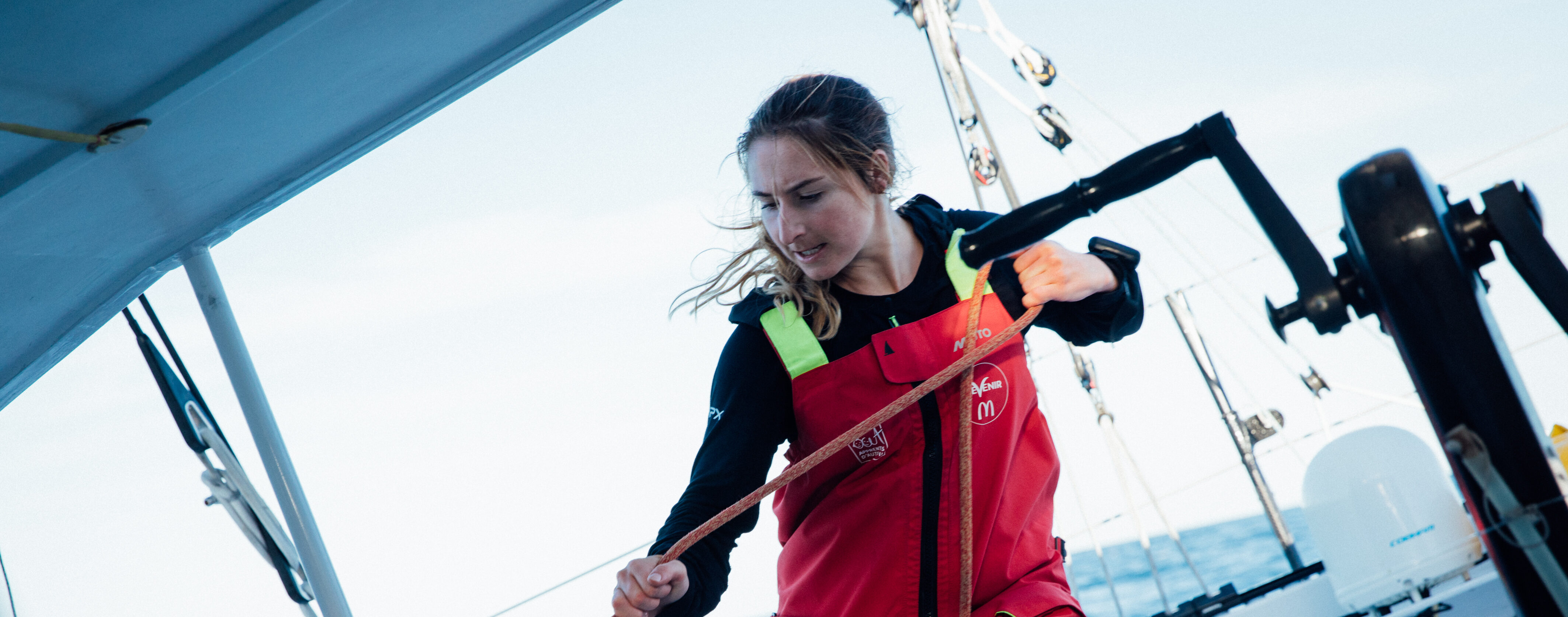 LORIENT, FRANCE - SEPTEMBER 14, 2024 : DeVenir skipper Violette Dorange (FRA) is pictured training on September 14, 2024 off Lorient, France - Photo by Josselin Didou / Qaptur